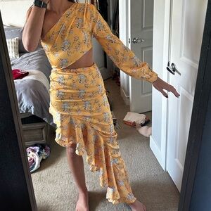 One shoulder dress, asymmetrical